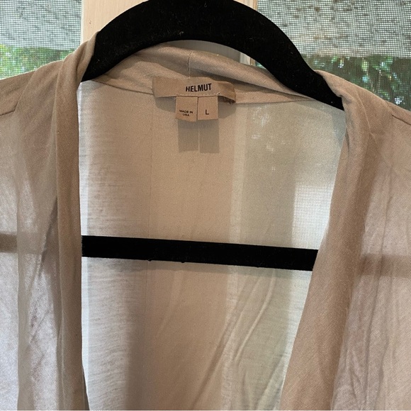 Helmut Lang GREY Cowl Neck Long Sleeve Drape Jersey Top - Picture 3 of 5